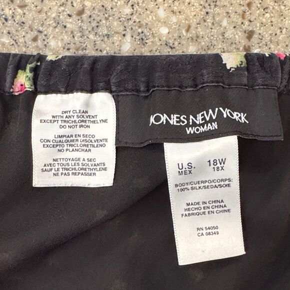 JONES NEW YORK Y2K Silk Pink Rosebud Floral A-Line Midi Skirt - Picture 2 of 8